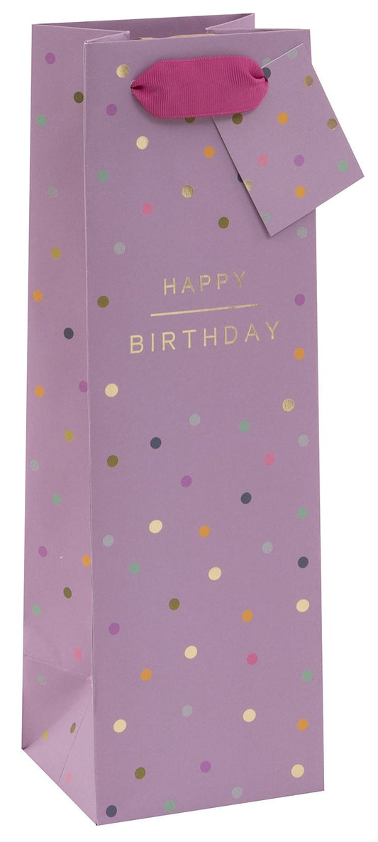 HAPPY BIRTHDAY SPOTS MULBERRY Gift Bag Bottle