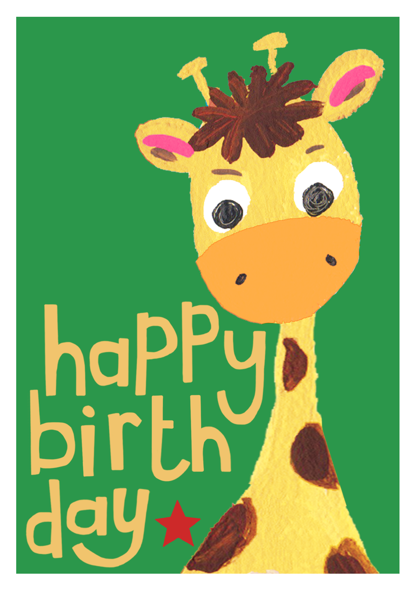 Giraffe Happy Birthday