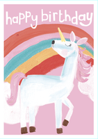 Rainbow Unicorn Happy Birthday