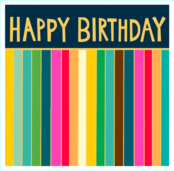 Happy Birthday Neon Stripes