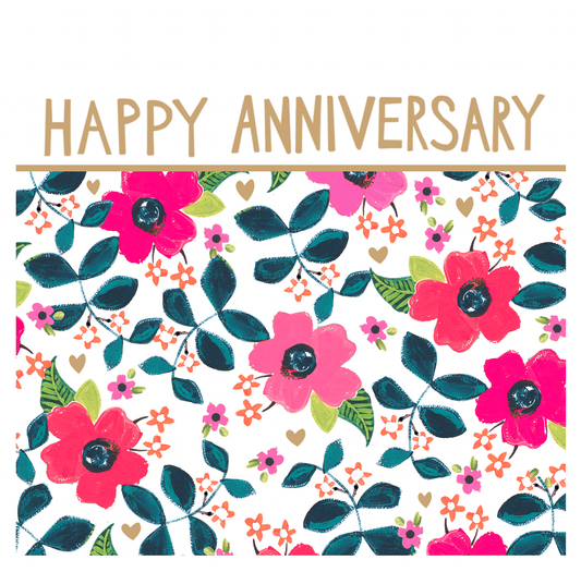 Flower Happy Anniversary Card