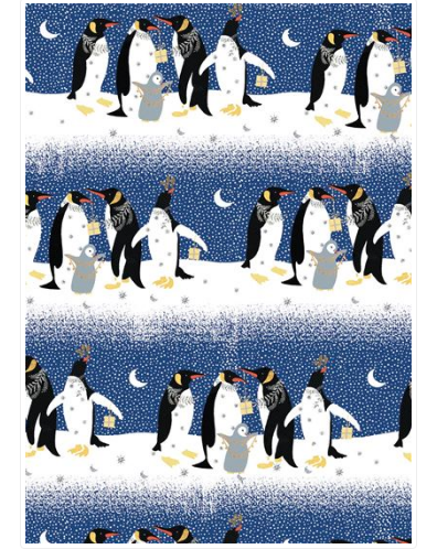 Penguins Blue Flat Wrap