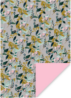 Grey Floral Gift Wrap