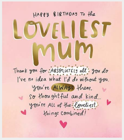 Card Birthday Mum